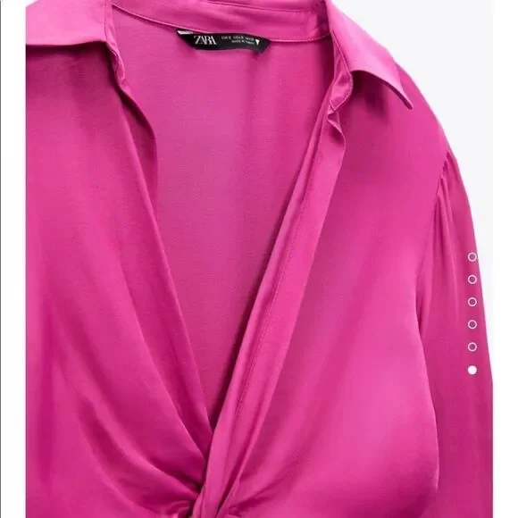 Zara pink satin dress - Picture 5 of 6